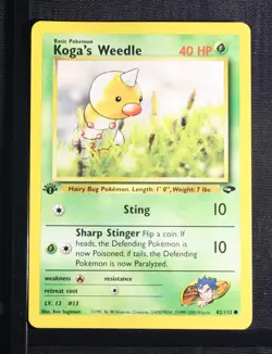 PSA 8 NEAR MINT MINT 2000 Pokemon Gym Challenge #82 Koga's Weedle 1st Edition !! - Image 3