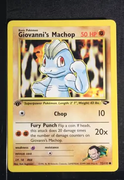 PSA 8 NM-MINT 2000 Pokemon Gym Challenge #72 Giovanni's Machop 1st Edition !!! - Image 4