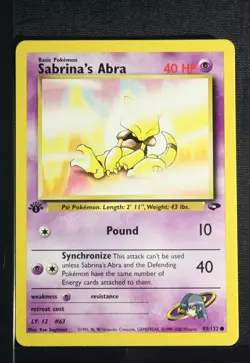 PSA 8 NEAR MINT MINT2000 Pokemon Gym Challenge #93 Sabrina's Abra 1st Edition !! - Image 3