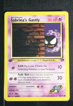 PSA 8 NM-MINT 2000 Pokemon Gym Challenge #96 Sabrina's Gastly 1st Edition !! - Image 3