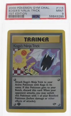 PSA 9 MINT 2000 Pokemon Gym Challenge #115 Koga's Ninja Trick 1st Edition !!! - Image 1