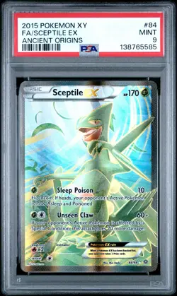2015 POKEMON XY ANCIENT ORIGINS #84 FULL ART/SCEPTILE EX PSA 9 - Image 1
