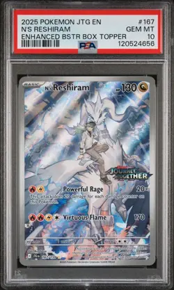 Pokemon PSA 10 GEM MINT N's Reshiram [Stamped] 167/159 Journey Together - Image 1