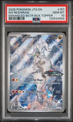Pokemon PSA 10 GEM MINT N's Reshiram [Stamped] 167/159 Journey Together - Image 3