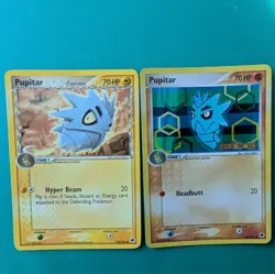 2006 Pokemon EX Dragon Frontiers Pupitar #58/101 Holo Stamped & #59/101 Regular - Image 1