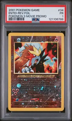 PSA 1 Entei 34 Black Star Promo 3 Movie 2001 Pokemon Card TCG - Image 1