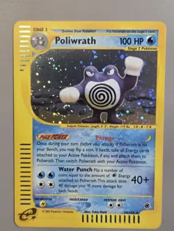 Pokemon Base Set Expedition #24/165 Holo Poliwrath **With Swirl** Not Played - Image 1
