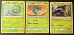 Pokemon Bulbasaur #1 & Ivysaur #2 & Venusaur #3 Shining Legends Card Set (NM/LP) - Image 1