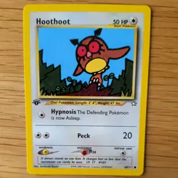 1ST EDITION HOOTHOOT 60/111 POKEMON CARD (NEO GENESIS SET) - Image 1