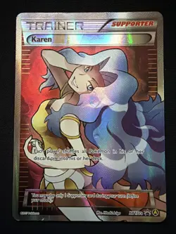 Karen XY177A Alternate Art Holo Pokemon TCG Card Creased - Image 1