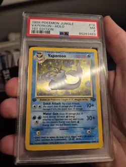 Pokemon TCG Vaporeon Jungle 12/64 Holo 1st Edition Holo Rare PSA 7 - Image 4