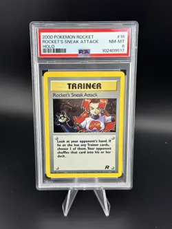 Pokemon Rocket's Sneak Attack Holo 16/82 Psa 8 Team Rocket Set Rare 2000 - Image 1