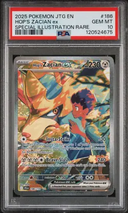 Pokemon PSA 10 GEM MINT Hop's Zacian ex 186/159 Journey Together SIR - Image 1