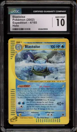 Pokemon Blastoise Expedition Holo Rare #4 CGC 10 Gem Mint - Image 1