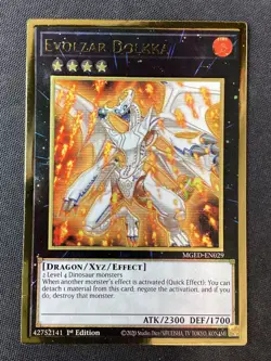 Yu-Gi-Oh TCG #MGED-EN029 Evolzar Dolkka 1st Edition Premium Gold Rare LP - Image 1