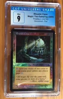 Rhystic Cave Prophecy MtG CGC 9 2000 FOIL 142/143 - Image 1