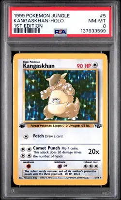 1999 POKEMON JUNGLE 1ST ED #5 KANGASKHAN-HOLO PSA 8 - Image 1
