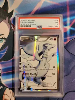 Pokemon 2011 Black & White Reshiram #113/114 Full Art Ultra Rare PSA 7 - Image 1