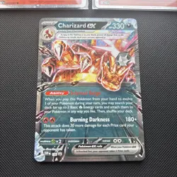 Charizard ex 196 - Promo SV Pokemon NM + Charmader & Charmeleon Cosmo Holo cards - Image 2