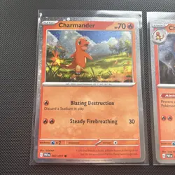 Charizard ex 196 - Promo SV Pokemon NM + Charmader & Charmeleon Cosmo Holo cards - Image 3