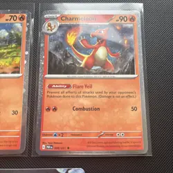 Charizard ex 196 - Promo SV Pokemon NM + Charmader & Charmeleon Cosmo Holo cards - Image 4