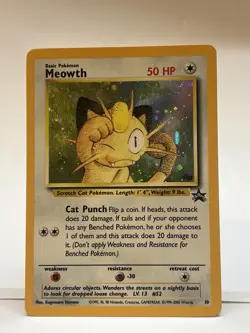 Pokemon TCG Meowth Promo Holo 10/53 Wotc Promo - Image 1