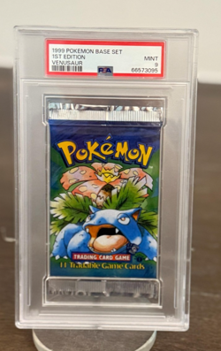 1999 WOTC Pokemon 1st Edition Shadowless Base Set Pack PSA 9 Venusaur Artwork - Image 1