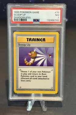 1999 Pokemon Game Base Shadowless English Card - PSA 7 - Scoop Up #78/102 - Image 1