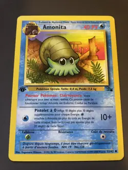 AMONITA COMMUNE - POKEMON 52/62 FOSSILE EDITION 1 TRES BON ETAT FR - Image 1