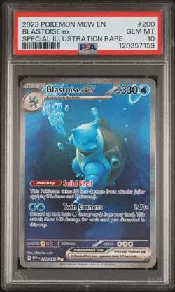 2023 POKEMON MEW EN-151 SPECIAL ILLUSTRATION RARE #200 BLASTOISE EX PSA 10 - Image 1