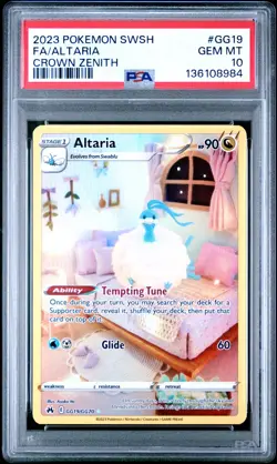 2023 POKEMON SWORD & SHIELD CROWN ZENITH #GG19 FULL ART/ALTARIA PSA 10 - Image 1