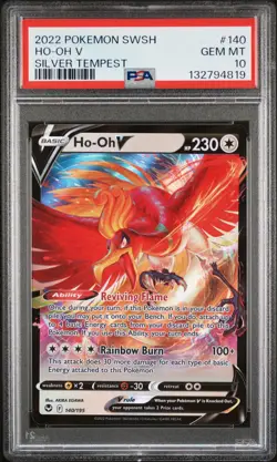 PSA 10 Ho Oh V #140 Pokemon SWSH Silver Tempest English 2022 - Image 1