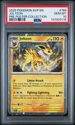 2025 POKEMON SVP EN-SV BLACK STAR PROMO #169 JOLTEON PSA 10 - Image 1