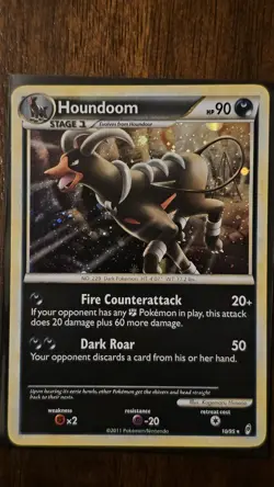 Pokemon TCG Houndoom 10/95 Call of Legends Holo Rare Stage 1 Dark 90 HP 2011 - Image 1