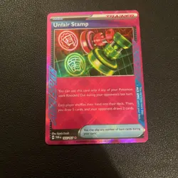 Pokemon TCG Unfair Stamp 165/167 Twilight Masquerade Ace Spec Trainer Card NM - Image 1