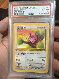 1999 POKEMON JUNGLE 54 JIGGLYPUFF 1ST EDITION Gem Mint 10 PSA - Image 1