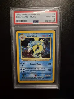 Pokemon Gyarados TCG Base Set Holo Card 6/102 Unlimited Rare Vintage, PSA 8 - Image 1
