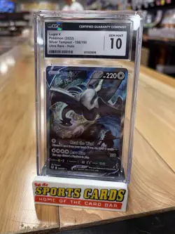 Lugia V 186/195 Ultra Rare Holo Silver Tempest Pokemon CGC 10 Gem Mint - Image 1
