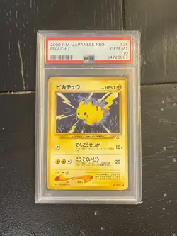 2000 Pokemon Japanese Neo #25 Pikachu PSA 10 Gem Mint - Image 1