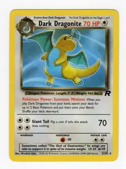 Dark Dragonite 22/82 Non Holo Team Rocket Set Rare Pokemon WOTC Played - Image 1