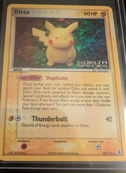 2005 Pokemon Ditto Pikachu #39/113 Delta Species Reverse Holo - Image 3