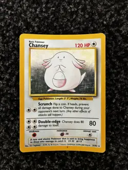Pokemon TCG 1995 Chansey Holo - Base Set - 3/102 Very Good Condition - Image 1