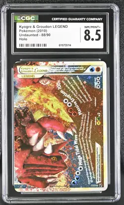 CGC 8.5 Kyogre & Groudon LEGEND 2010 Undaunted Bottom 88/90 Holo Pokemon Card - Image 1
