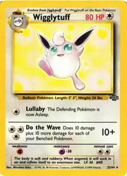 Pokemon TCG Wigglytuff Jungle Card 32/64 Unlimited Non-Holo Rare LP - Image 1