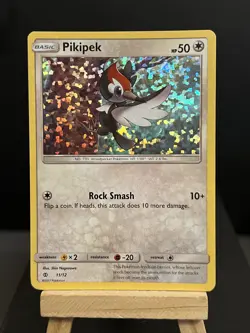 Pokemon card Pikipek 11/12 McDonalds 2017 promo Holo light play - Image 1