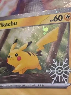 Pikachu 025/165 -Sealed Holiday Calendar Snowflake Stamped Promo Holo Pokemon - Image 2