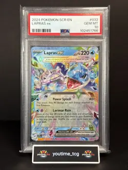 2024 Pokemon Scr En-Stellar Crown Lapras Ex #032 PSA 10 - Image 1