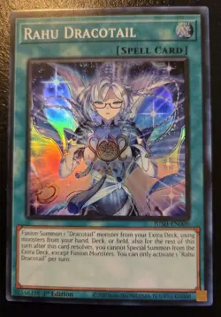 Rahu Dracotail JUSH-EN009 1st Edition Super Rare Justice Hunters Yu-Gi-Oh! TCG - Image 1