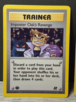 Pokemon Imposter Oak's Revenge 76/82 Team Rocket 1st Edition Lot of 2 Cards - Image 3