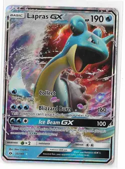 Lapras GX 35/149 Sun & Moon Ultra Rare Holo Pokemon Card TCG NM - Image 1